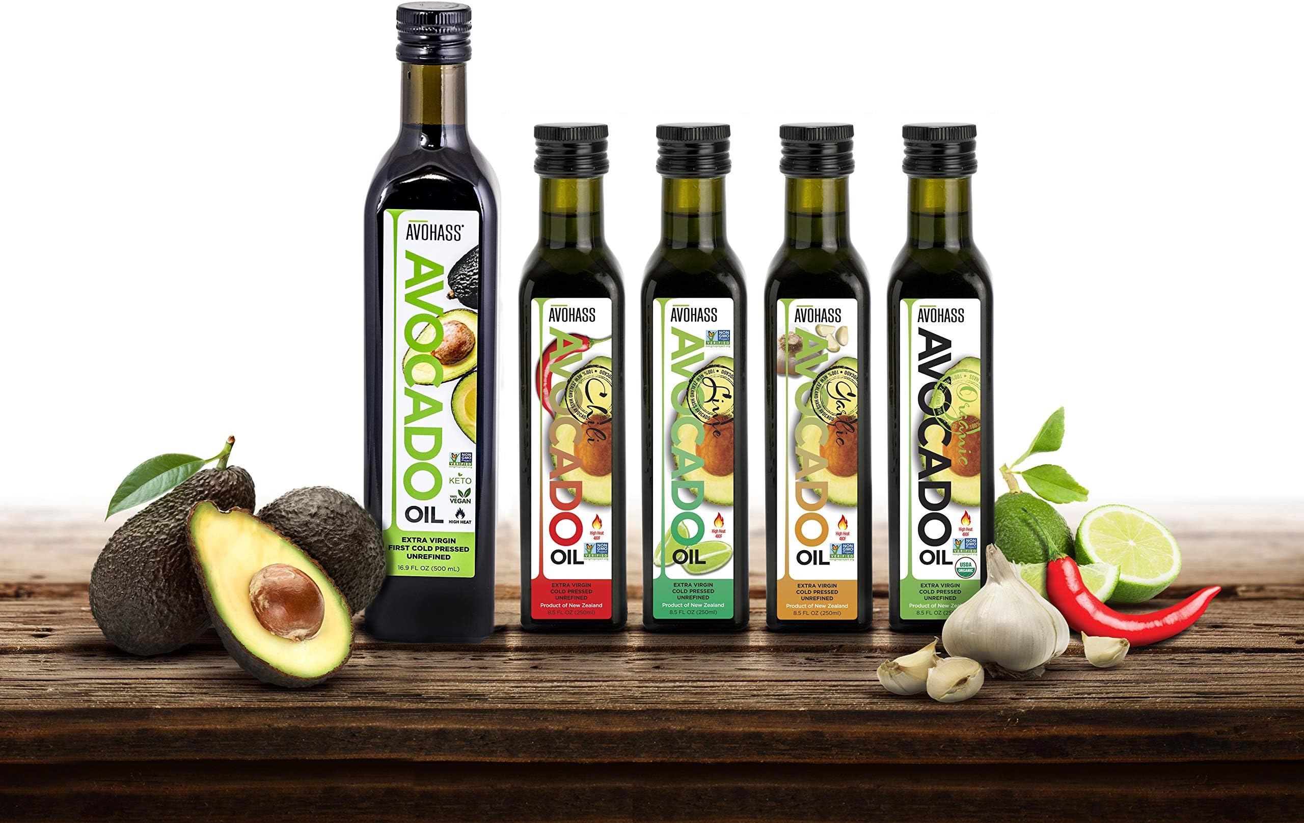 AvohassExtra Virgin Avocado Oil 5 Bottle Assortment