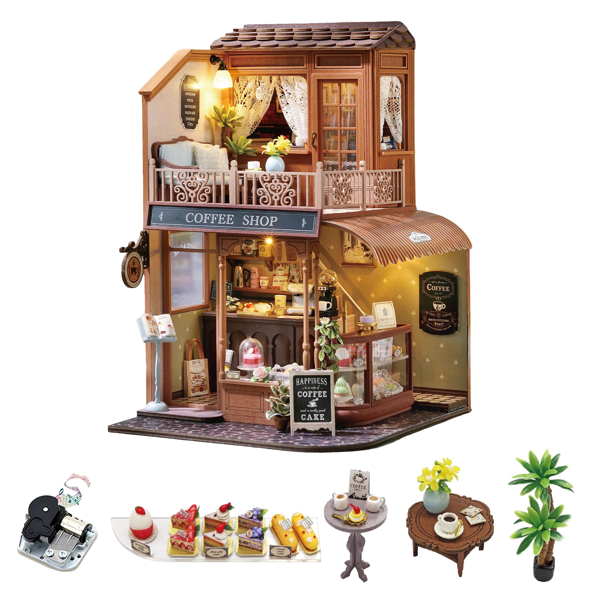 CUTEROOM Miniature House Kits For Adults,Mini Dollhouse Wooden Furniture Kit - Image 2