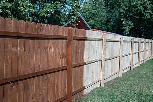 Miniatura 5 de #1 Deck - Sellador de valla de madera prémium - Sellador de valla semitransparente - nogal oscuro, 1 galón