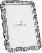 Swarovski SWAROVSKI Minera Picture Frame, Silver-Tone Metal Picture Frame with Clear Swarovski Crystal Accents, For Pictures Measuring 4 x 6 Inches, Part of the Swarovski Minera Collection