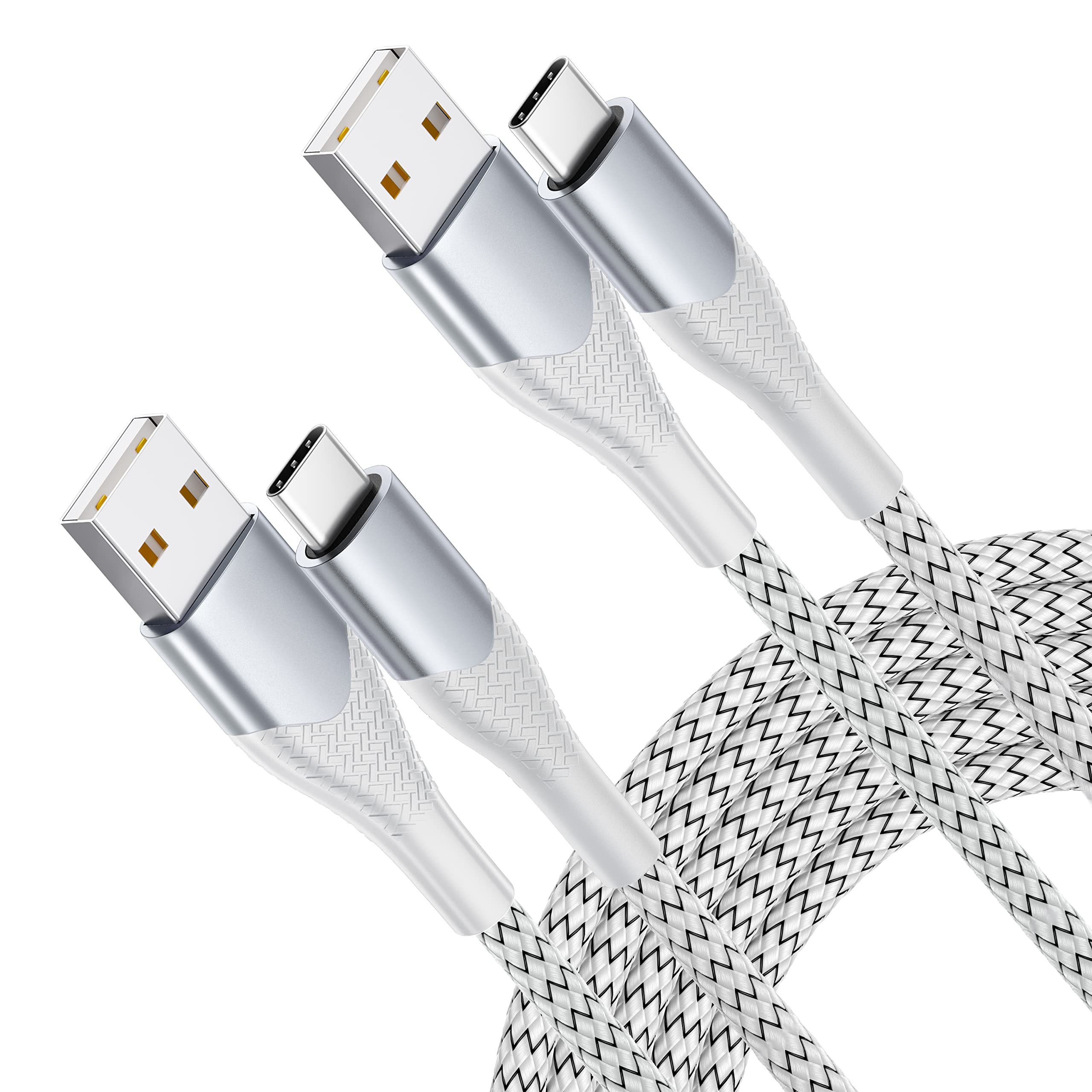2-Pack 2M USB C Cable, Fast Charger Cable Braided Compatible for Samsung S10 S9 S8 S20 S21 S22 S23 A14/13/12 A34/33/32 A54/53/52/51/50 A23/22/21/20 A71/70 A03s Note 20/10