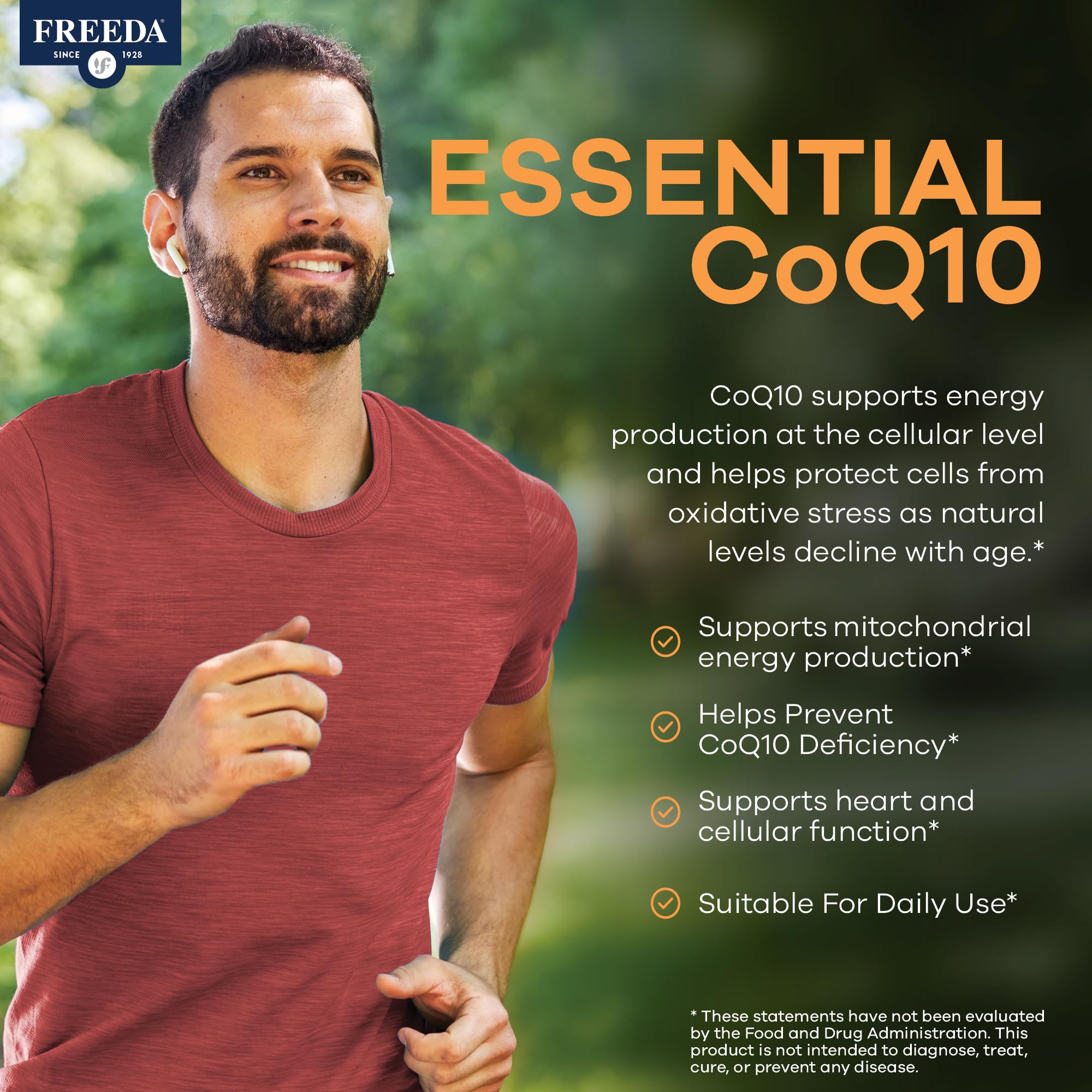 FREEDA CoQ10 100mg - Kosher Coenzyme Q10 Dietary Supplement for Cardiovascular Heart Health, Blood Pressure Support, Oral Gum Health, and Healthy Aging - Pure CoQ10 Capsules, 100 Count — Amazon image 5