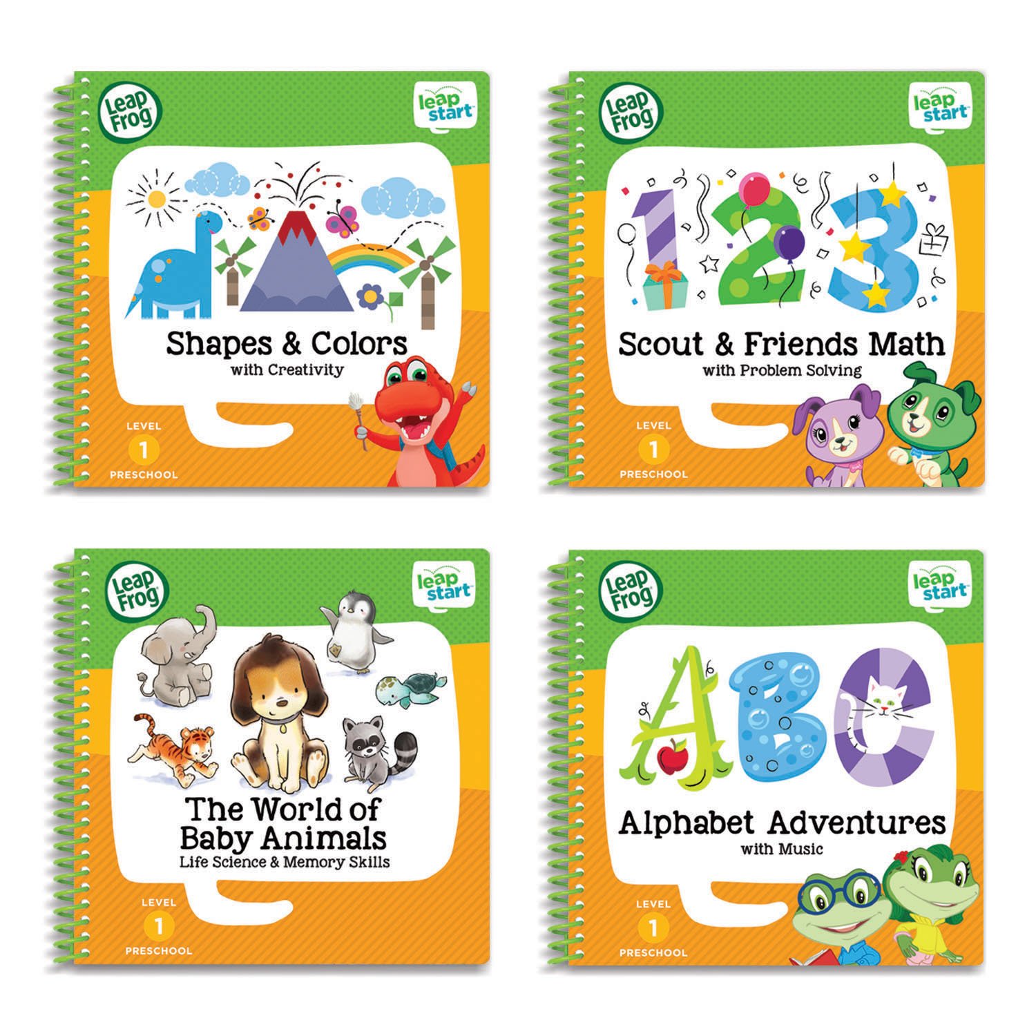 LeapFrog LeapStart Level 1 Preschool 4-in-1 Activity Book Bundle with ABC