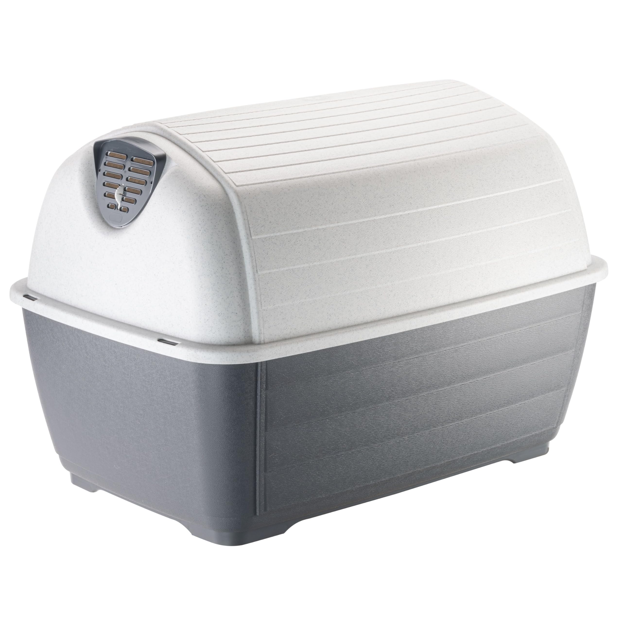 Ferplast Caseta de Exterior para Perros Kenny 01, Resina termoplástica Resistente a los Golpes y a los Rayos UV, Sistema de Drenaje de líquidos, Rejilla de ventilación, 50 x 78 x h 50 cm