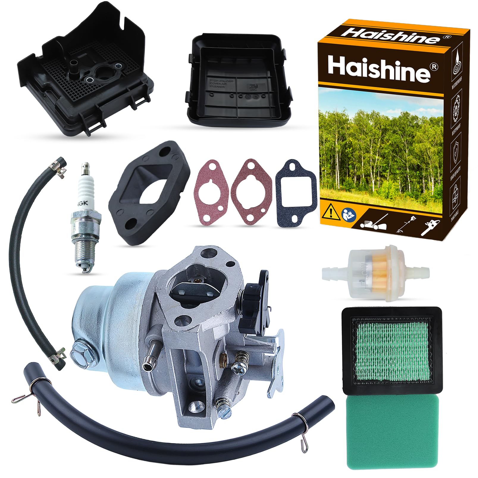 Carburateur avec Joint Kit pour Honda GCV160 GCV135 GC135 GC160 Moteur et Tondeuse, avec Filtre à air avec bouchon, Bougie d'allumage etc, Accessoire GCV 160 Tondeuse Pièces de Rechange