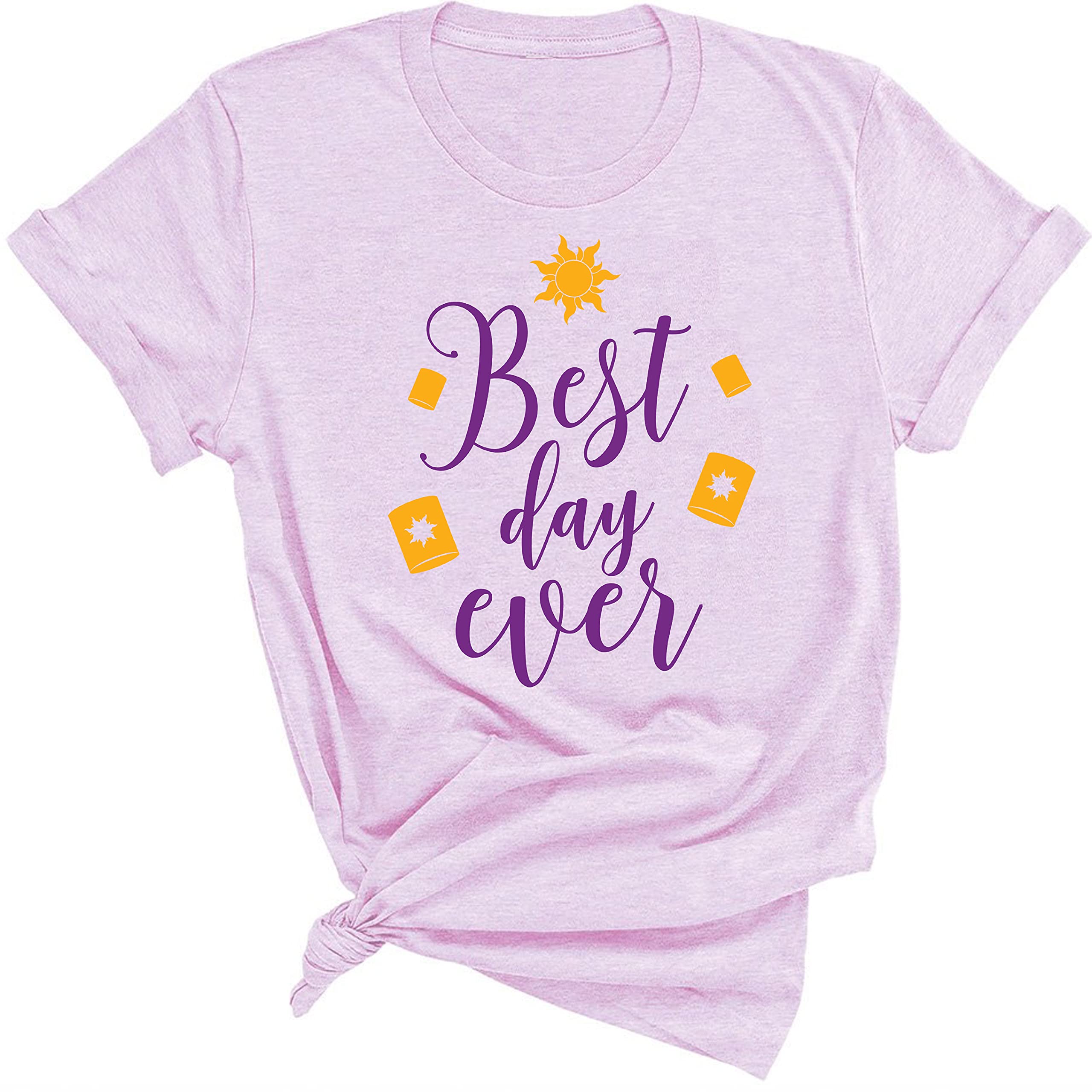 HandmadeBest Day Ever, Princess Shirt, Vacations Shirt, Fashion Shirt for Woman, Best Day Ever Shirt, Shirt for Best Friend (Medium, Lilac)