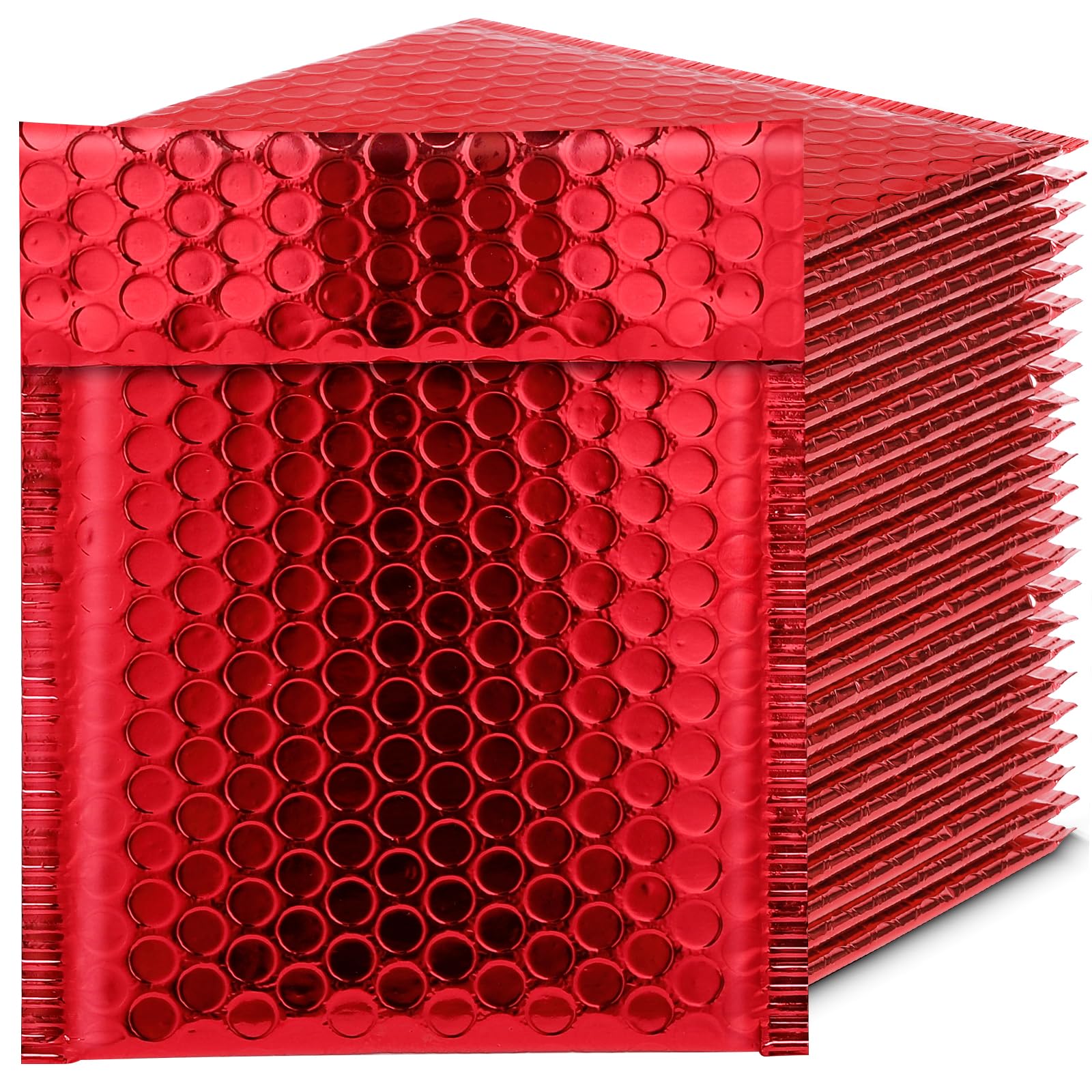 Luftpolsterumschläge, gepolstert, wasserdicht, selbstklebend, für Versand, Außenmaße: 15 x 21,8 cm, Innenmaße: 13 x 17,8 cm, Rot, 25 Stück