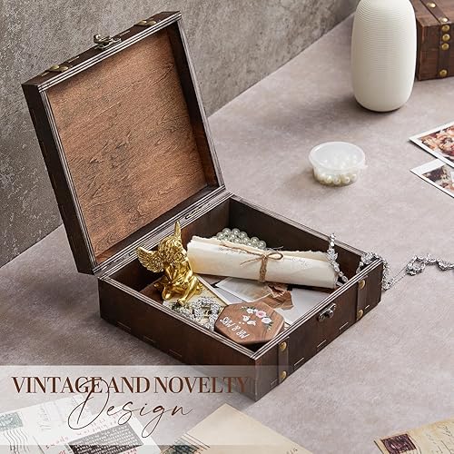 Miniatura 6 de AW BRIDAL Caja de recuerdo personalizada Caja de memoria Caja de almacenamiento de madera para baratijas Fotos Joyería Regalos de compromiso de boda