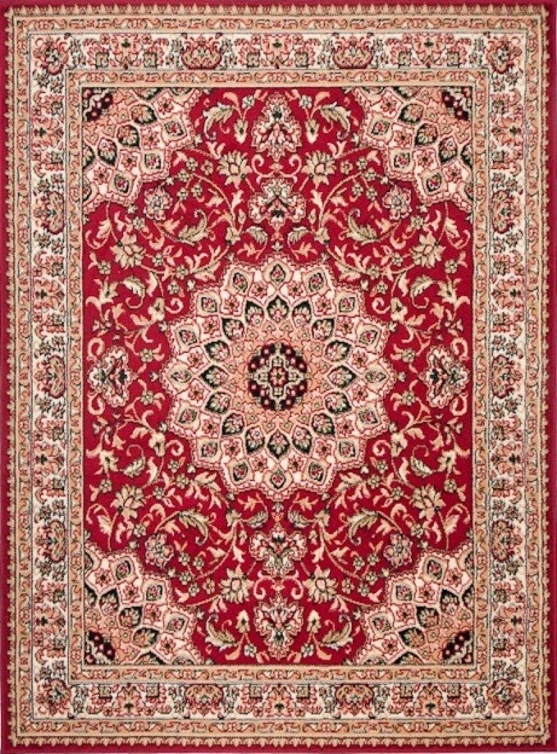 Mazovia Alfombra Moderna - Diseño Oriental de Salón Grande de Pelo Corto - Alfombras de Habitación de Matrimonio, Dormitorio y Comedor - Rojo 200 x 300 cm