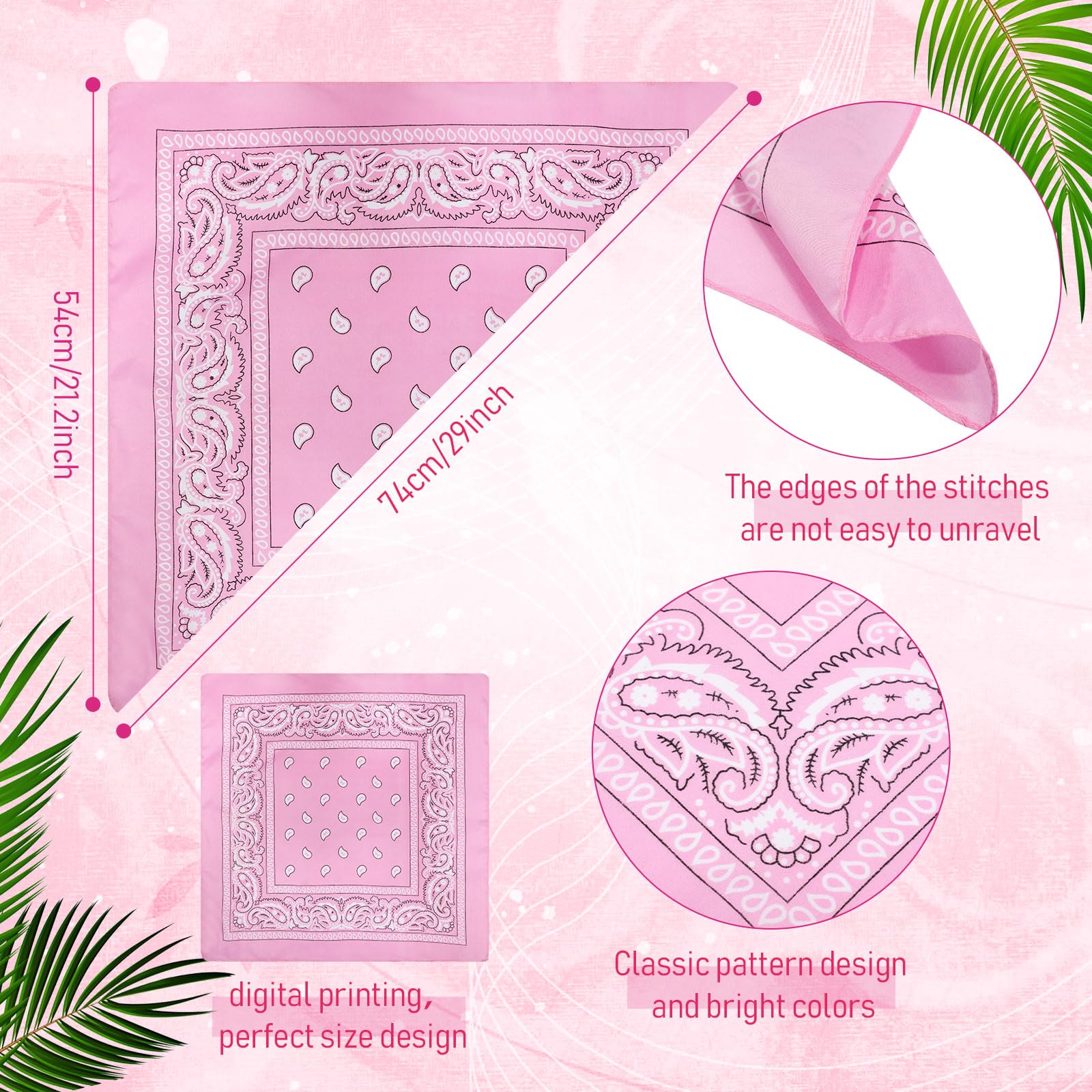 Paquete de 100 bandanas unisex de cachemira a granel, multiusos, para la cabeza, corbata para la cara, suministros para fiestas, 21.25 pulgadas, Serie Roja., 54 x 54 cm/ 21.26 x 21.26 inches