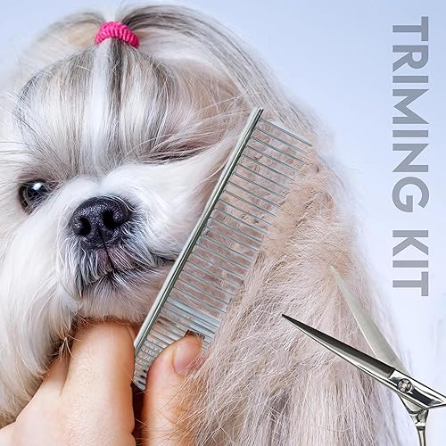 Miniatura 9 de Kit de aseo para perros en casa, afeitadoras y cortadoras recargables de bajo ruido para gatos y perros para aseo de cabello grueso, cortaúñas