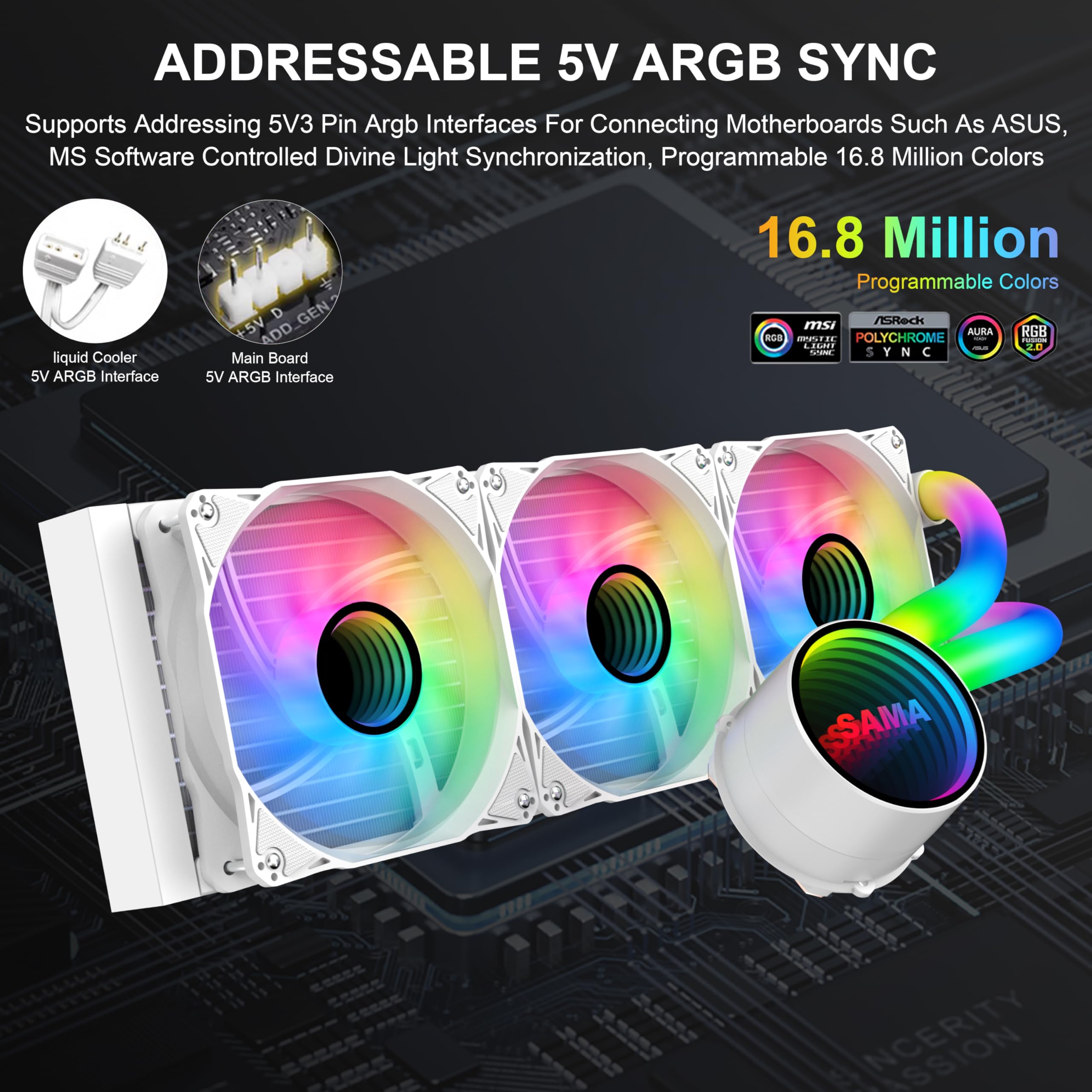 SAMA 360MM CPU Liquid Cooler ARGB AIO Infinity Mirror PC