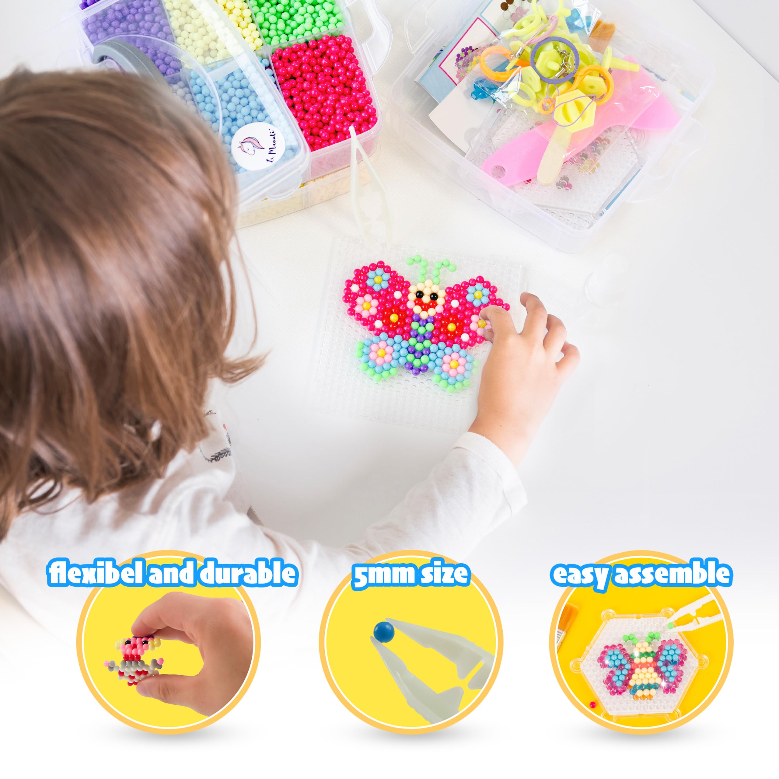 La Manuli Waterparels Knutselset – 24.000 Kralen In 20 Kleuren – Inclusief Accessoires Voor Creatief Spel Doe-het-zelf Kralen Accessoires