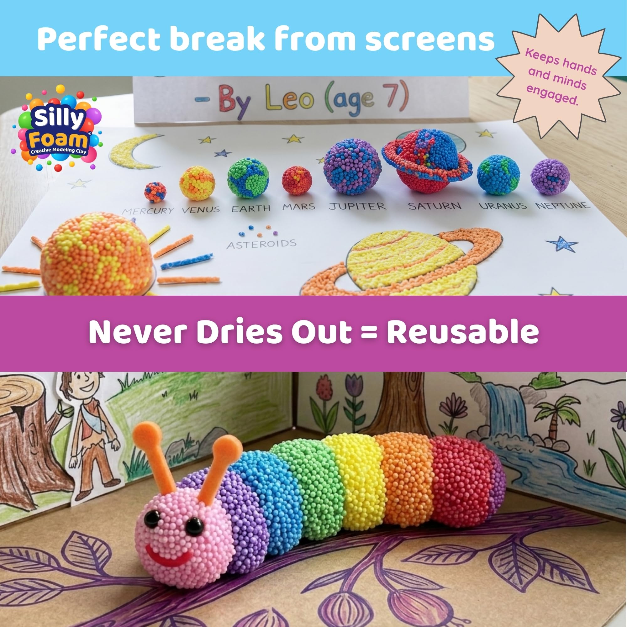Silly Foam (paquete de 6) (color monstruo)