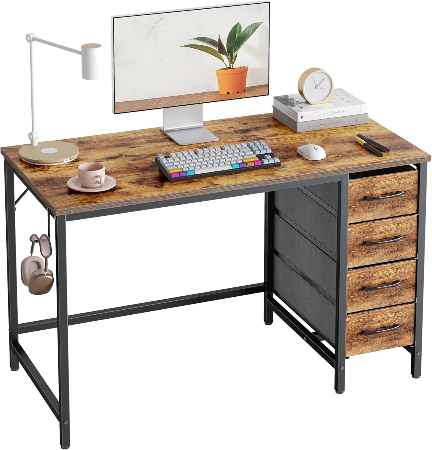 CubiCubi 40 Inch Computer Desk with 4 Drawers, Home Office Small Desk