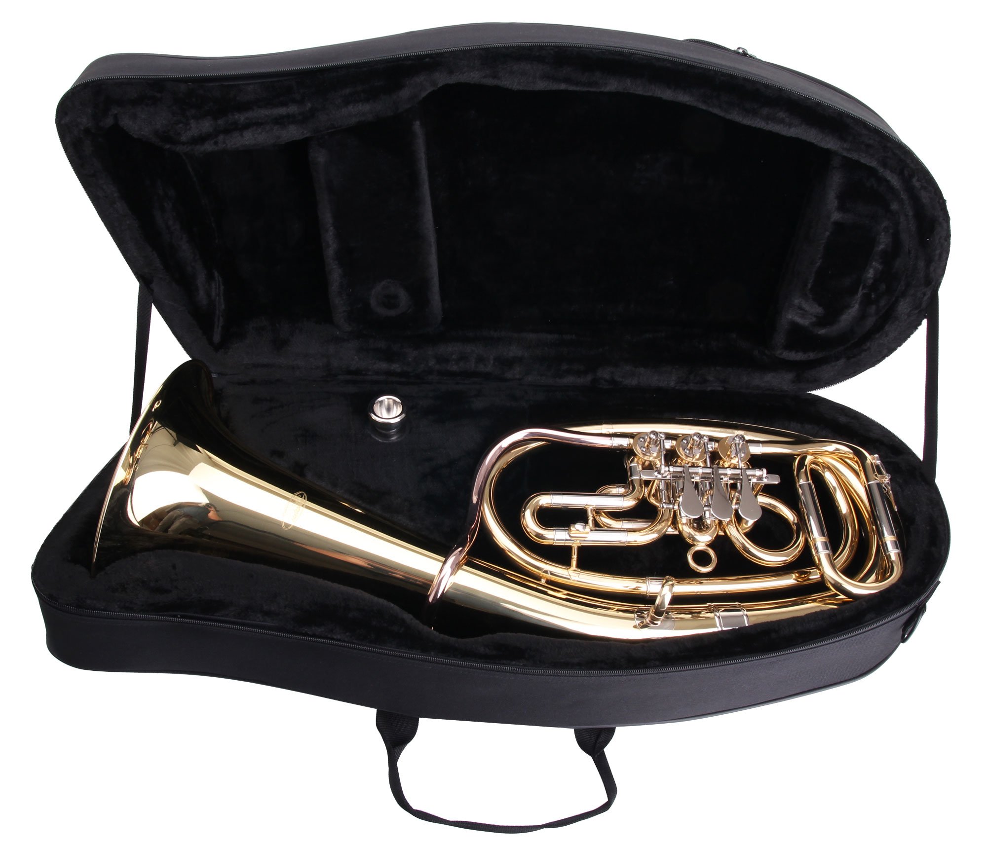 Classic Cantabile TH-38 Tenorhorn Set (Bb-Stimmung, Korpus: Messing, Außenzüge: Neusilber, 3 Drehventile) mit Koffer, Mundstück, Stimmgerät/Metronom und Notenständer