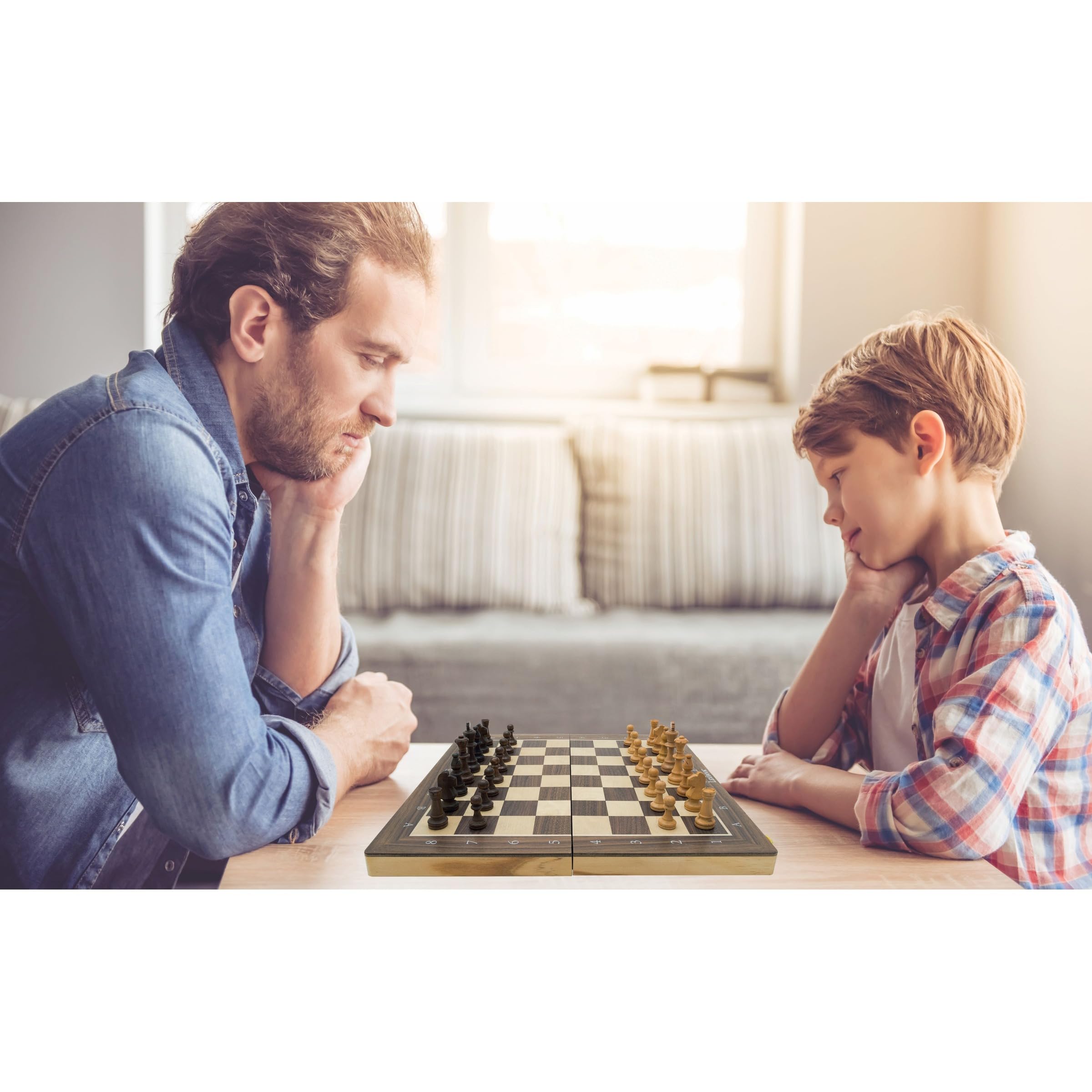 Lexibook, Chessman Giant Wood Pro - zusammenklappbares Schachbrett aus Holz mit magnetischen Figuren, CGM1000LXB