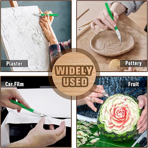 Vista 11 de DIYSELF Paquete de 2 cuchillos Exacto para manualidades, cuchillo de precisión Exacto, cuchillo de pasatiempo para modelos, cuchillo de manualidades