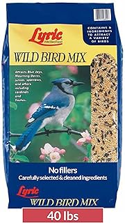 Lyric Wild Bird Mix - Alimento para pájaros silvestres para comederos exteriores - Atrae palomas, arrendajos y muchos más - Bolsa de 40 libras