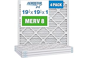Aerostar MERV 8 Pleated Air Filter, Size 19.5x19.5x1