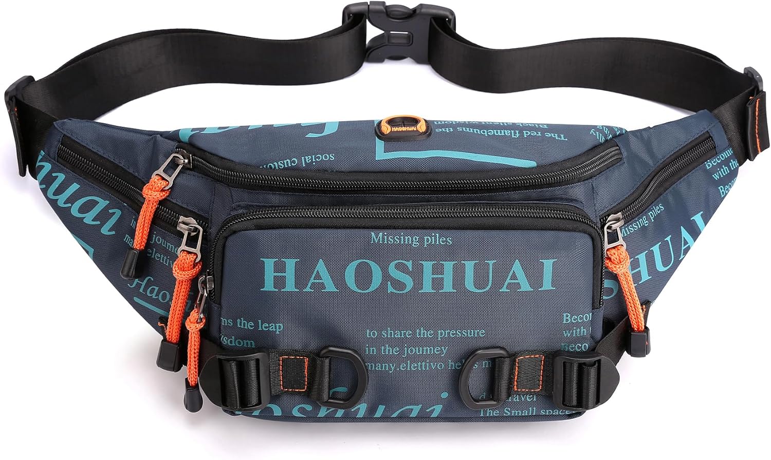 Fanny Pack for Men Women Waist Bag with Headphone Jack Utility Hip Belt Pouch Crossbody Bags Bumbag for Cycling Hiking Walking Fishing Navy - Image 2