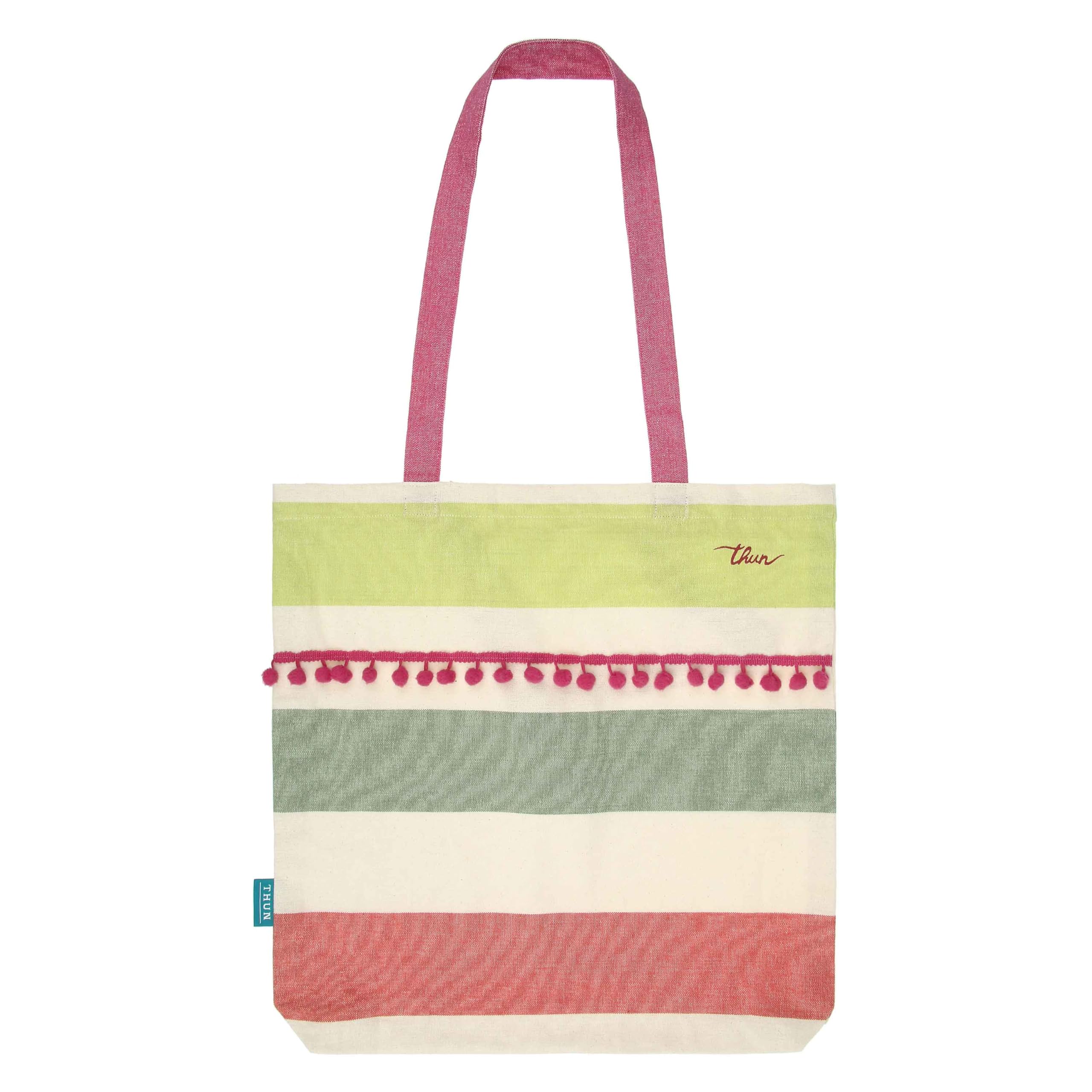 THUN - Set borsa, pochette e telo mare Eleganza Esotica - 100% cotone, "90x170cm, borsa 40x40, pochette 25X30"