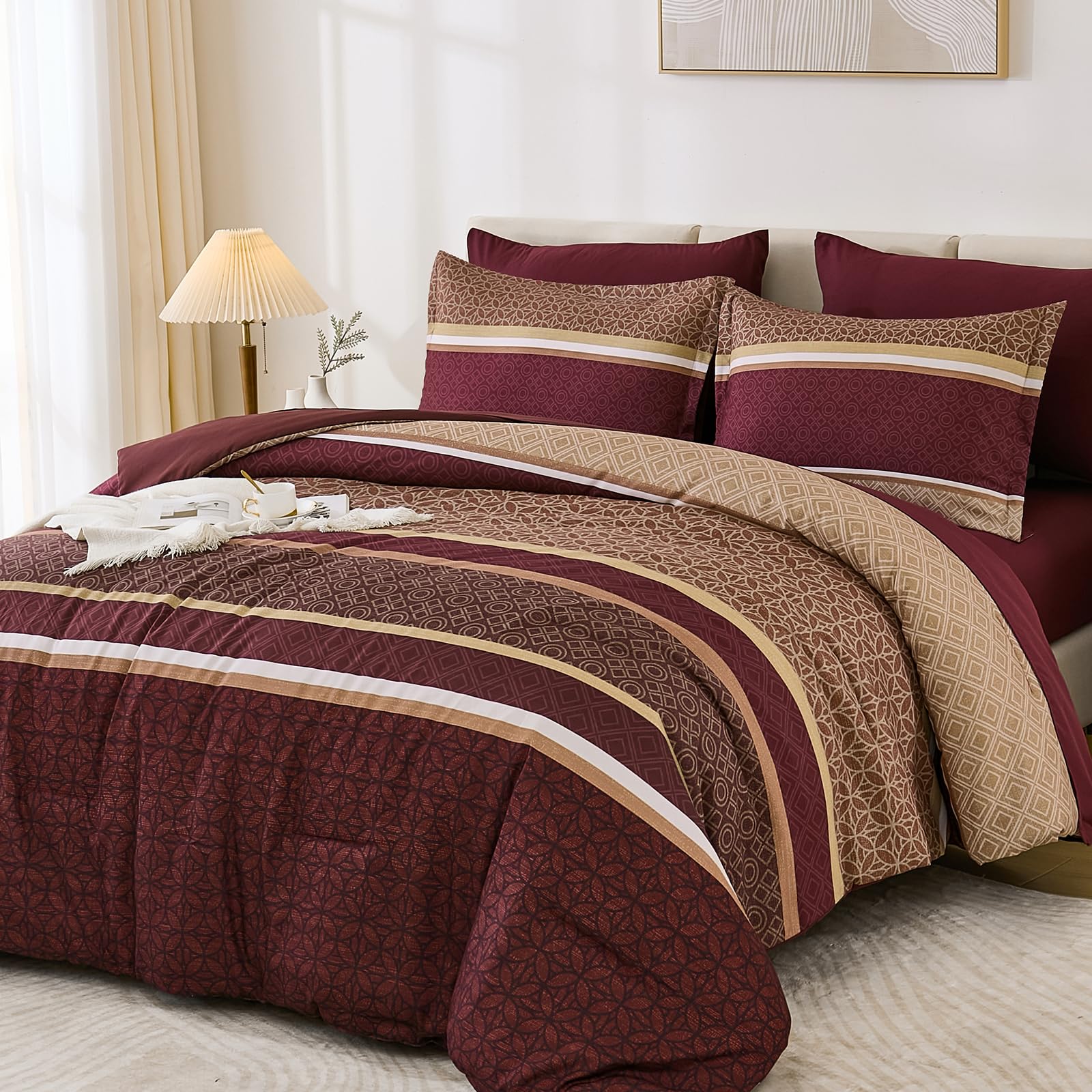 WONGS BEDDING Gestreiftes Schmusetuch Set 7-teilig Schmusetuch Bettwäscheset-YS01AB091314Q7U-A