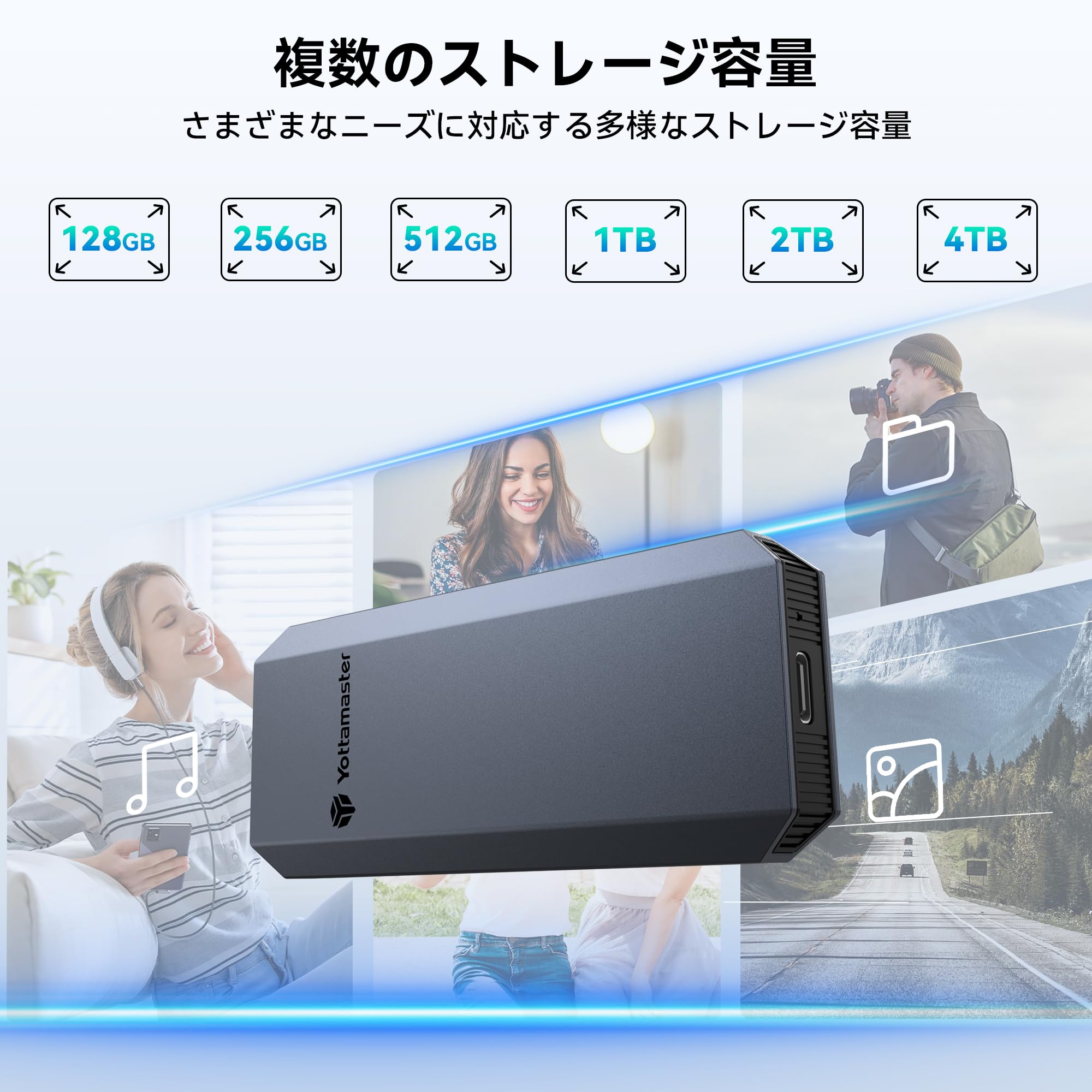 Amazon | Yottamaster外付けSSD 2TB、最大460MB/秒・2 in 1 USB-C/A