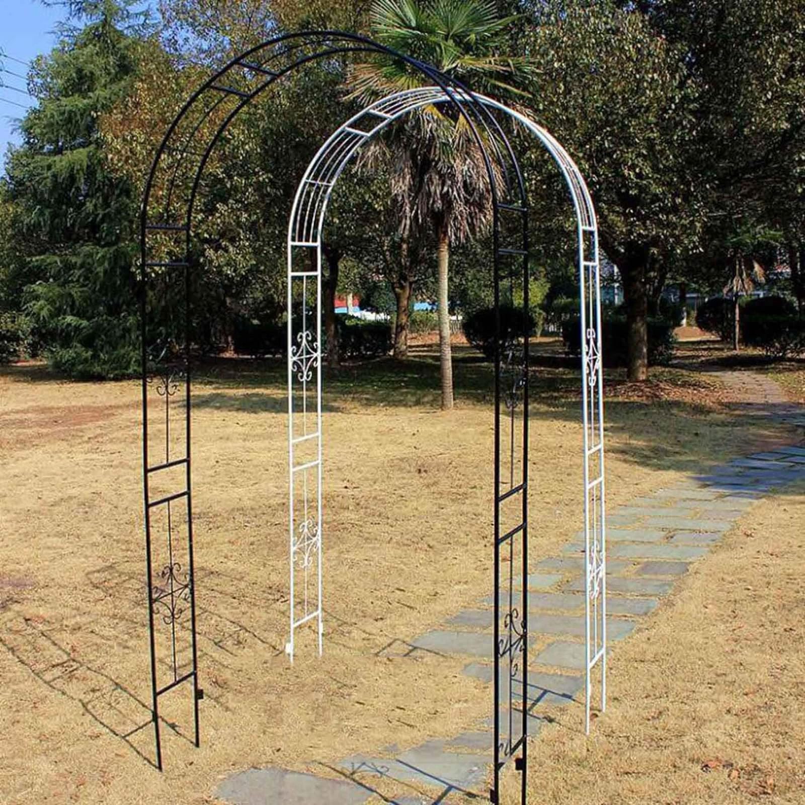 Pergola en métal robuste, support décoratif haut de gamme pour vignes et rosiers grimpants