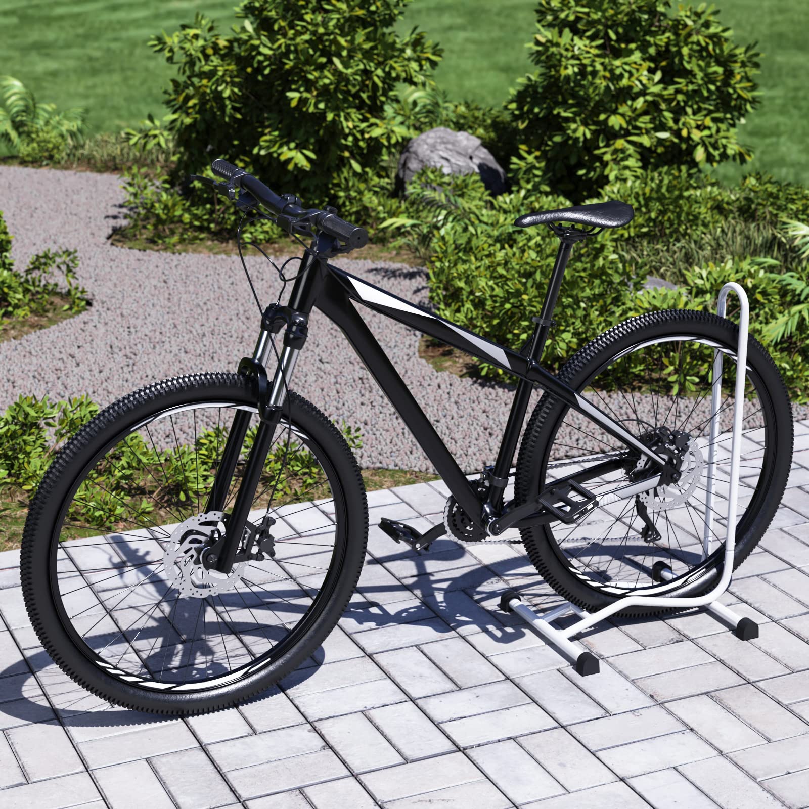 4 x WELLGRO Fahrradständer - Stahl, sicherer Stand - Farbe weiß