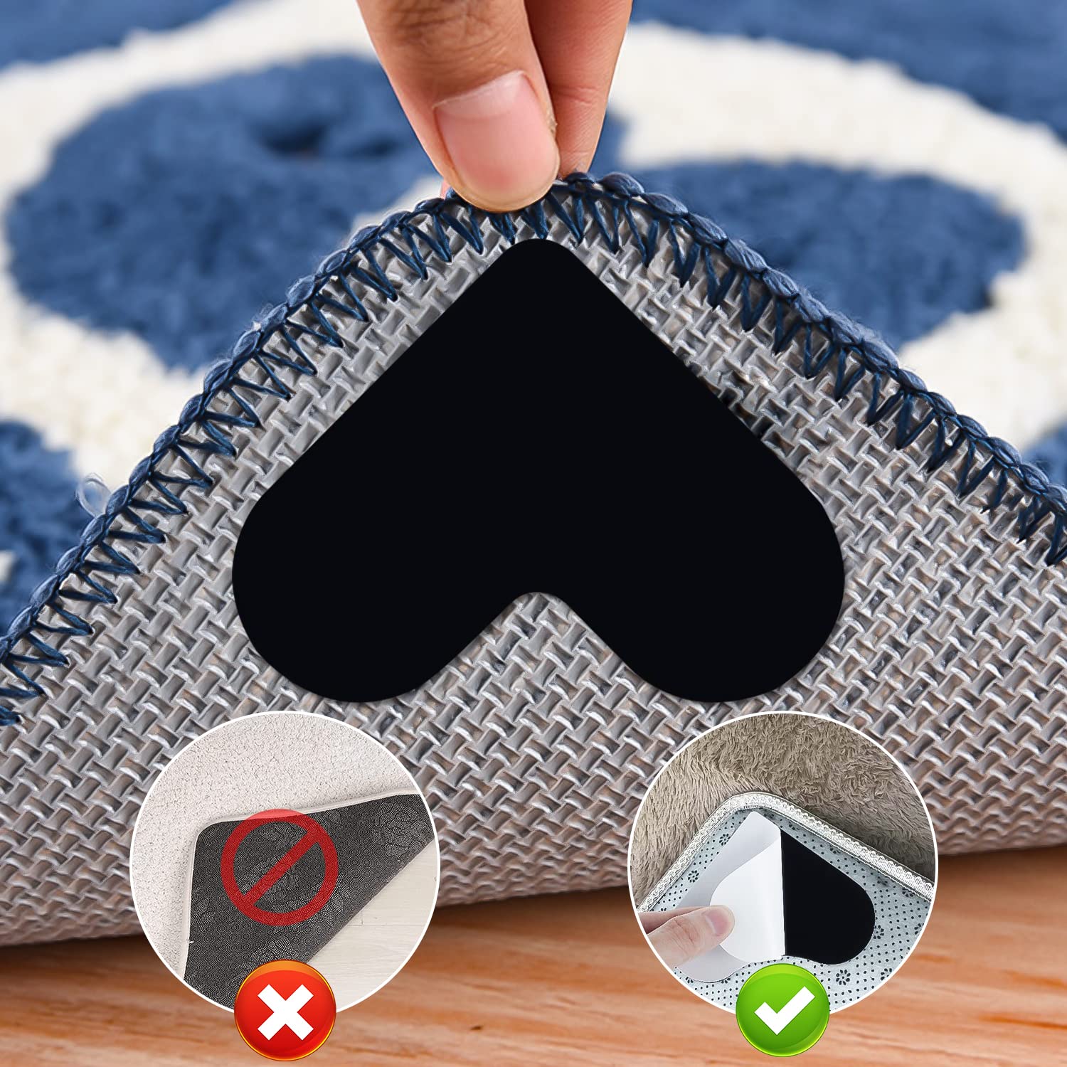 Adesivi Antiscivolo A Forma Di Cuore - 12 Pezzi Per Tappeti, Lavabili E Riutilizzabili - Foto 6