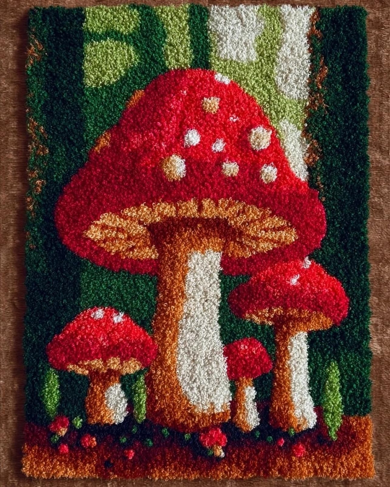 Wallphantom Latch Hook Craft Kits,Colorful Mushrooms
