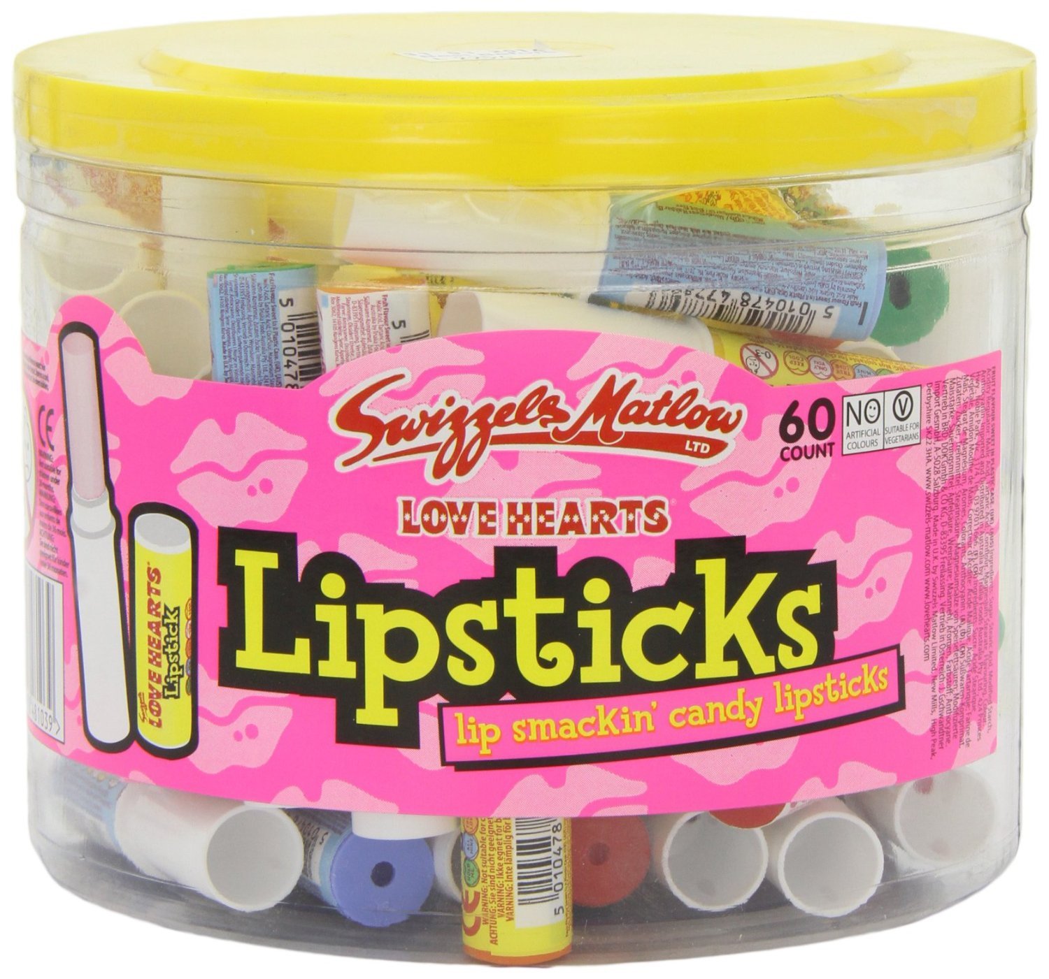 Sw Love Hearts Lipsticks - Pack of 60
