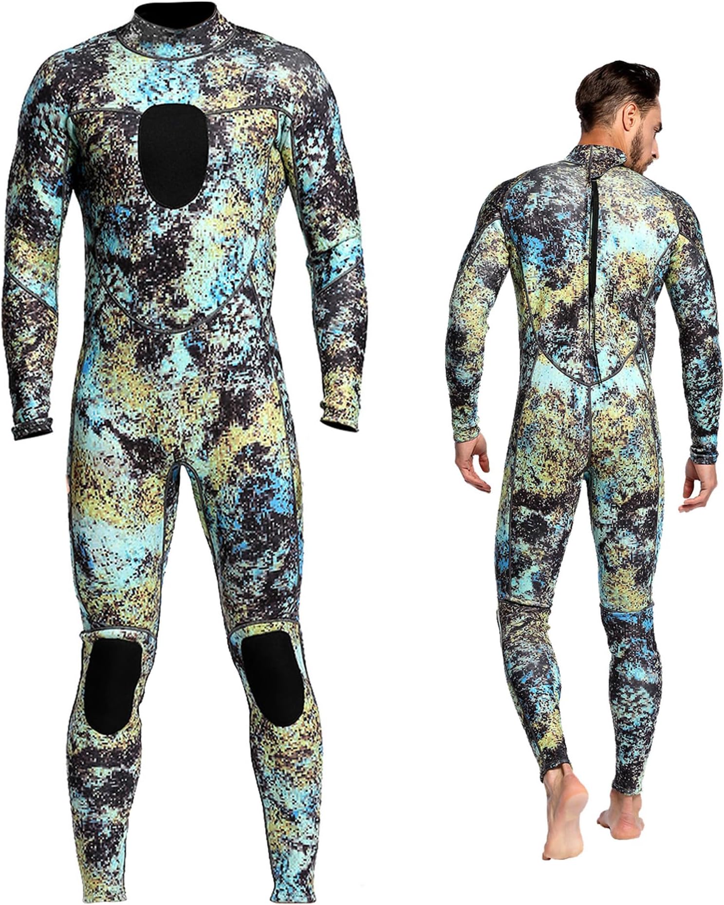 Dyung Tec Wetsuits Mens 3MM Camo Neoprene Scuba Diving Unisex One Piece Sport Skin Spearfishing Full Suit