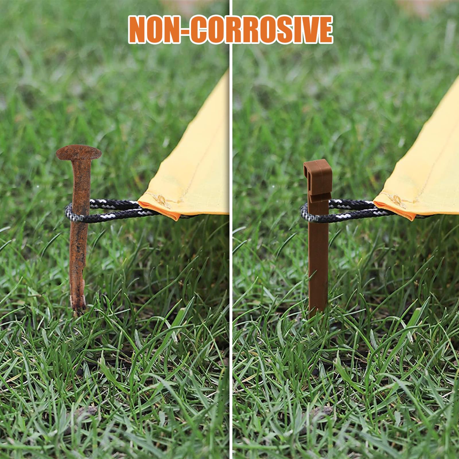 10 piezas de 24,6 cm de plástico resistente para exteriores (20, marrón)