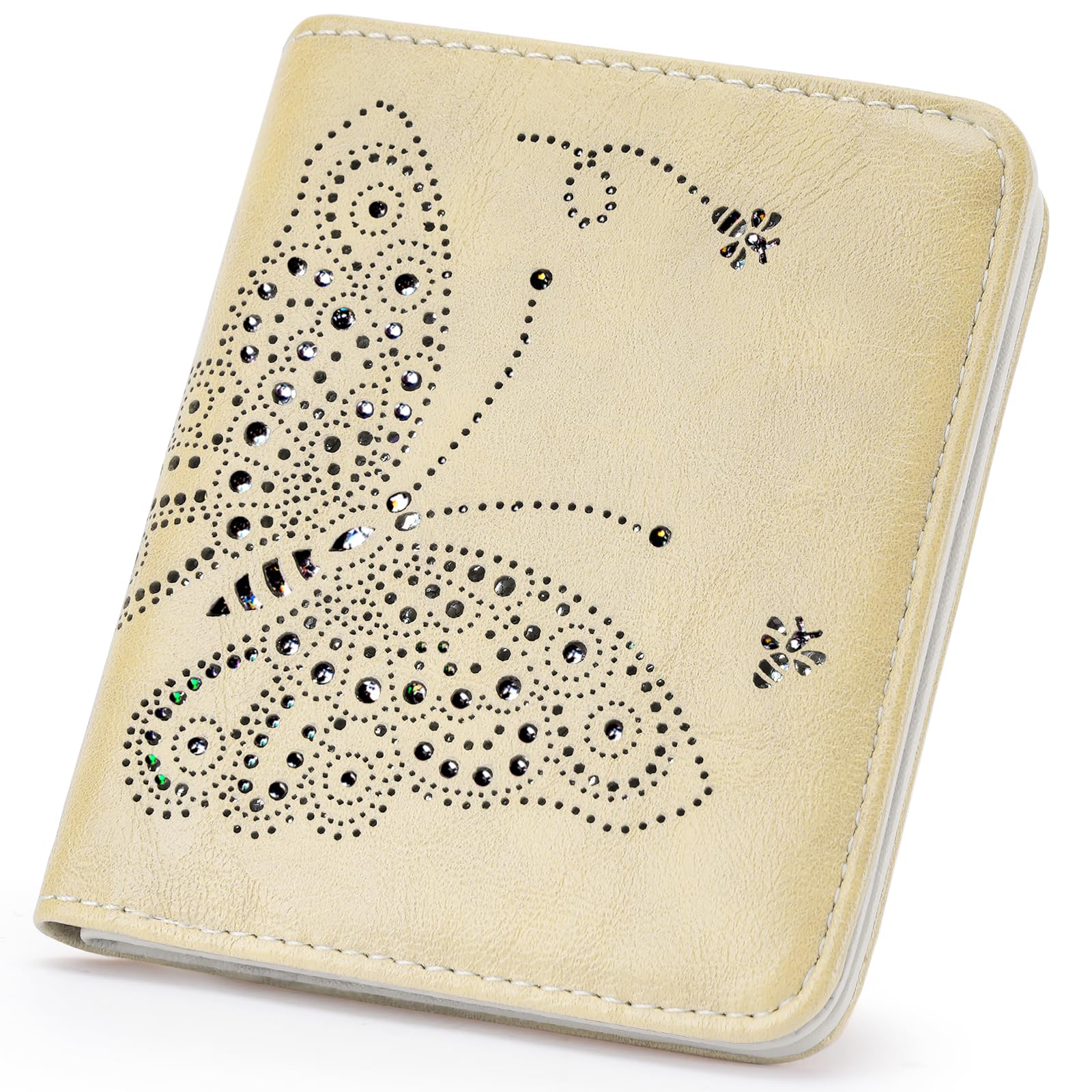 KITEVIUN Small RFID Wallet Women Ultra Thin Slim Womens Wallet Mini Compact Bifold Pocket Ladies Wallets for Women LIGHT YELLOW