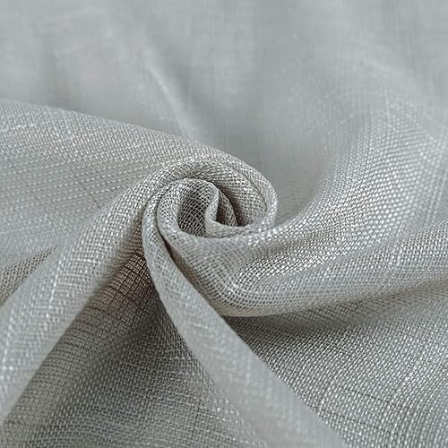 Miniatura 7 de Jinchan  Cortinas con textura de lino para ventana, cortinas de dormitorio, cortinas transparentes para sala y barra, 2 paneles