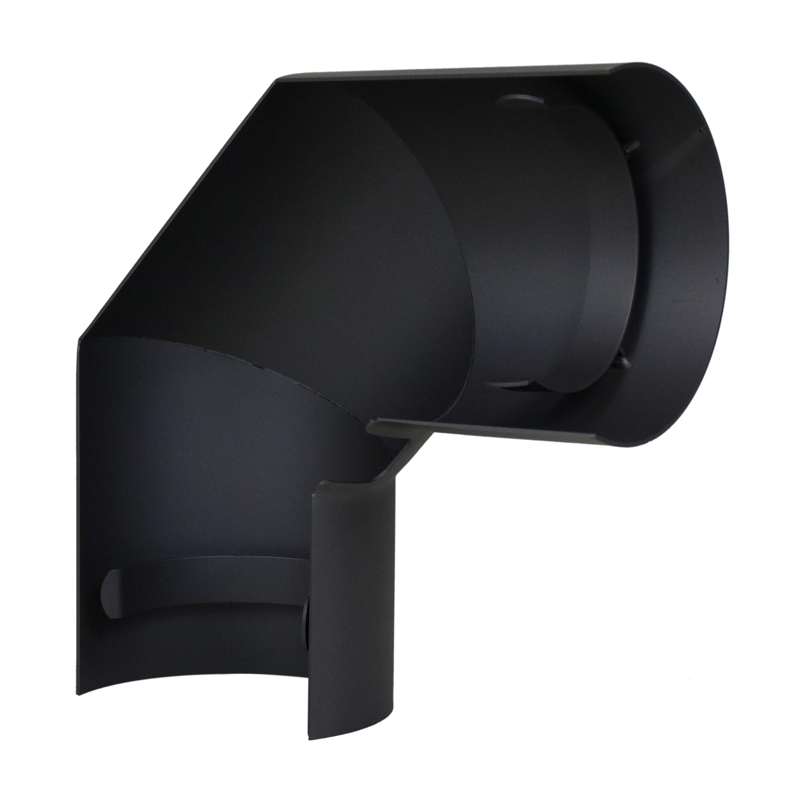LANZZAS Ofenrohr Thermoschutz/Hitzeschild Bogen 90° seitlich - im Durchmesser Ø 150 mm - Farbe: gussgrau - Rauchrohr-Hitzeschild