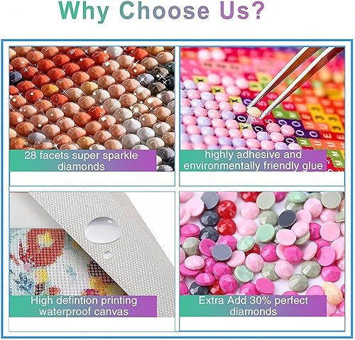 Miniatura 5 de AOKLLA Kits de pintura de diamantes para adultos, paquete de 4 kits de arte de diamantes de otoño para niños, manualidades de taladro completo