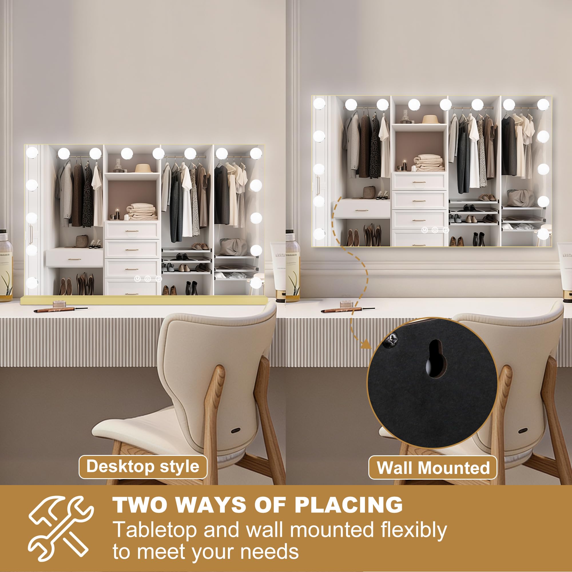 Moonee Lighted Vanity Mirror with Dimmable Bulbs and 10X Magnification
