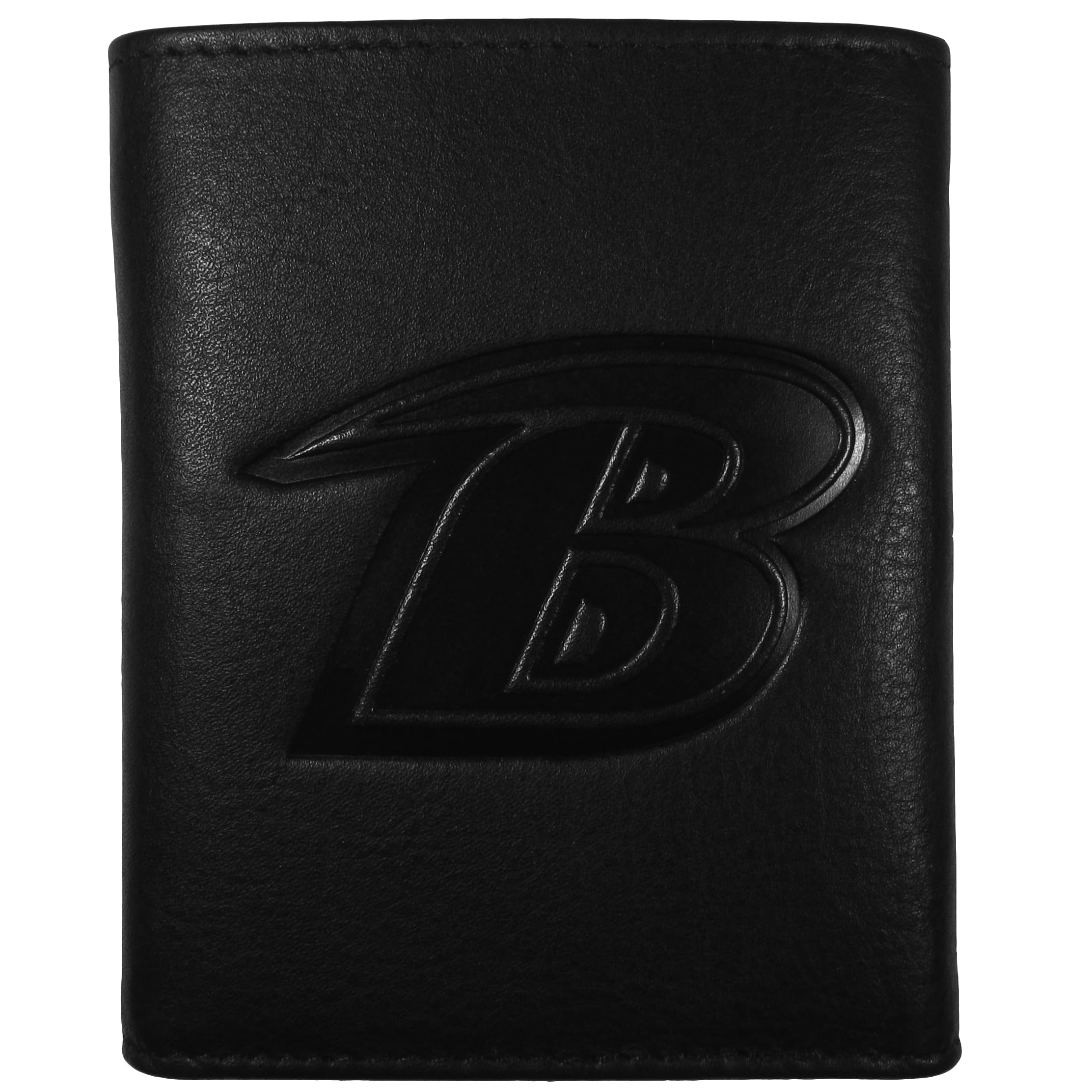Siskiyou Sports NFL Mens Baltimore Ravens Embossed Leather Tri-fold Wallet One Size Black