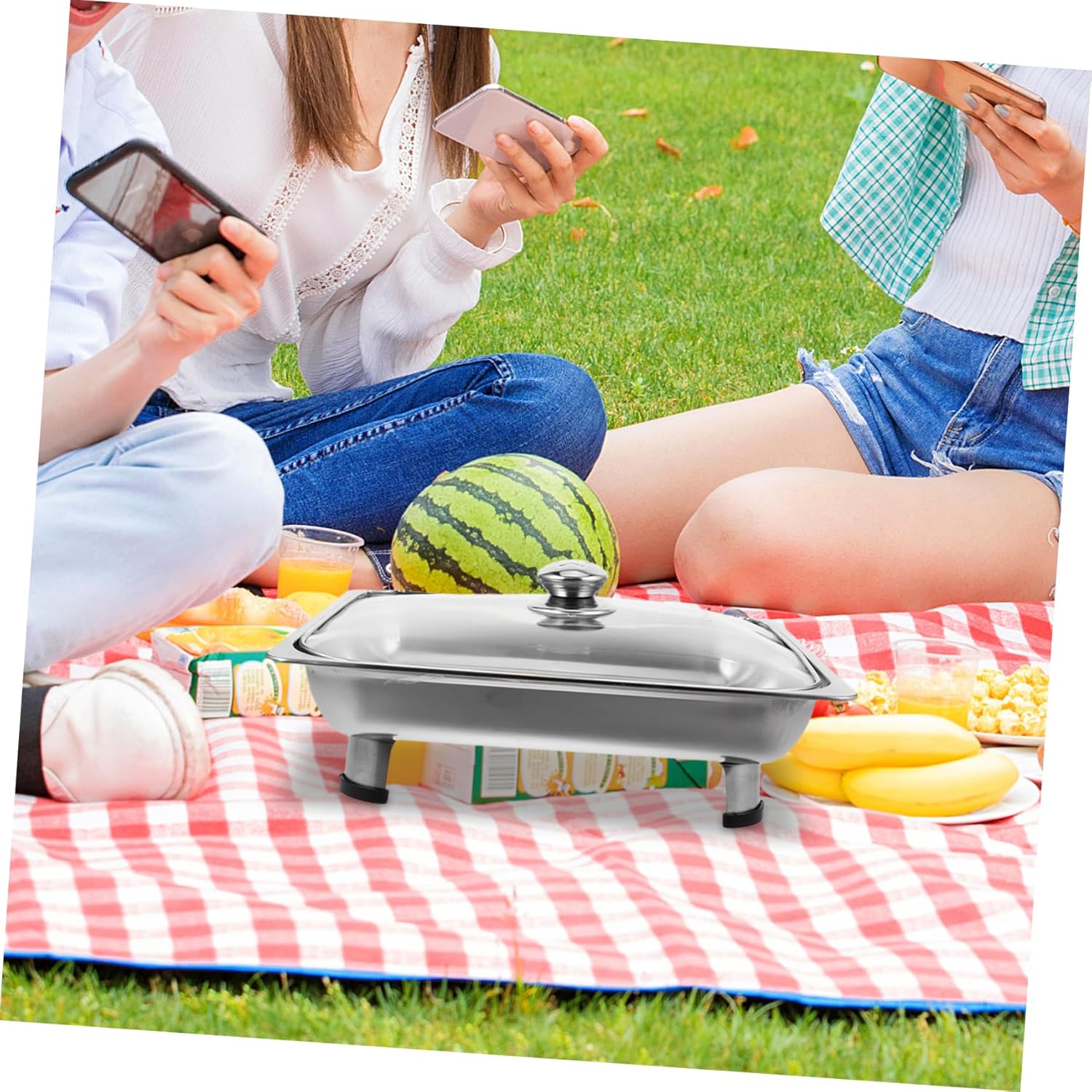 Stainless Steel Dining Stove Buffet Food Holder Chafing Dish for Buffet Food Plate for Buffet Food Server Buffet Server Tray Buffet Warming Tray Buffet Foods Holder Glass Silver