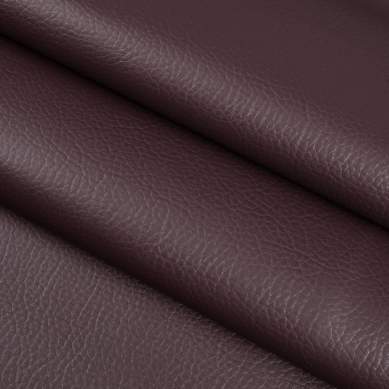 Faux Leather Fabric, 55" Wide Upholstery Fabric by The Yard Marine Vinyl Fabric Outdoor Pu Leather Waterproof Sheets Fabric for Crafts Sewings Sofa Wallets Handbag Earrings Bows 2 Yard Coffee