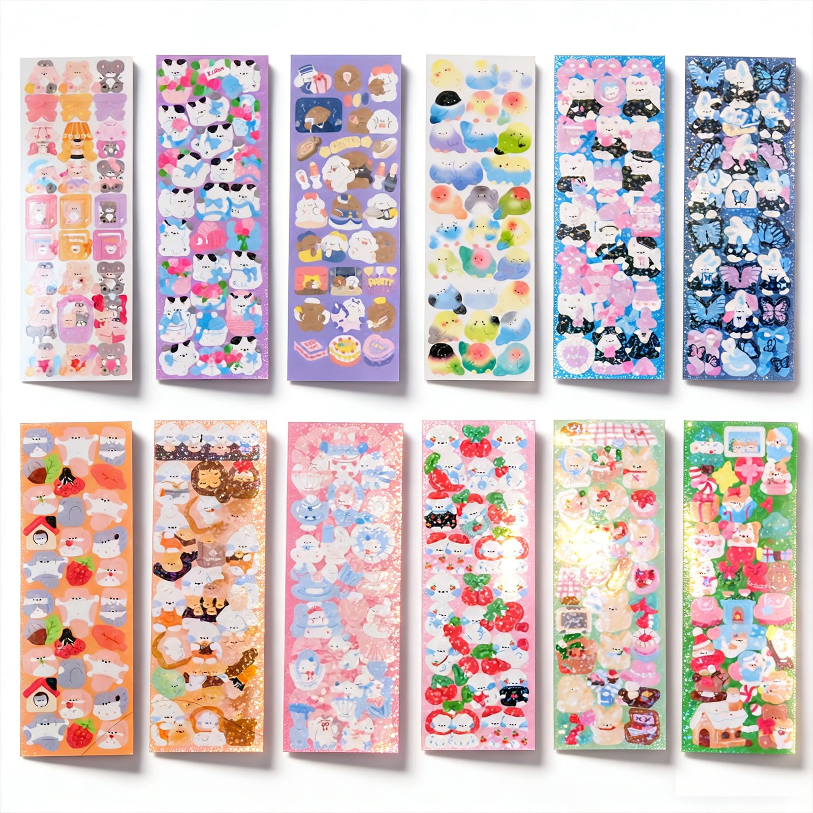 Amazon.co.jp: 韓国 デコ ステッカー 12 枚/セット、DIY カラフル