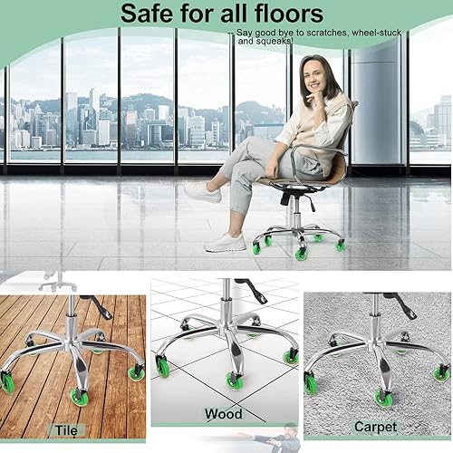 Miniatura 3 de Hivexagon Juego de 5 ruedas de repuesto para silla de oficina, ruedas universales silenciosas, resistentes, de 3 pulgadas, para sillas de oficina