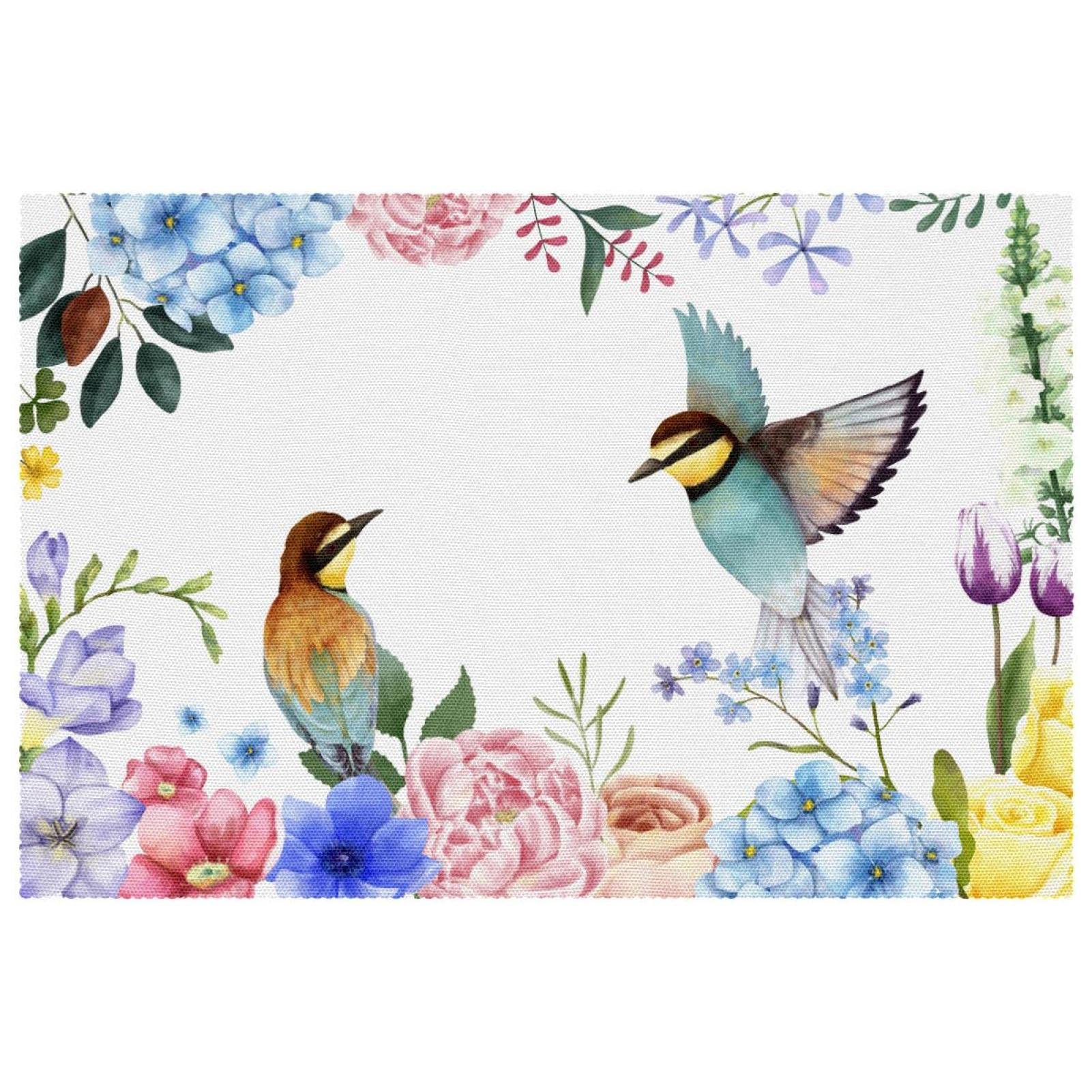 Set de table oiseau antidérapant et résistant à la chaleur pour salle à manger x6