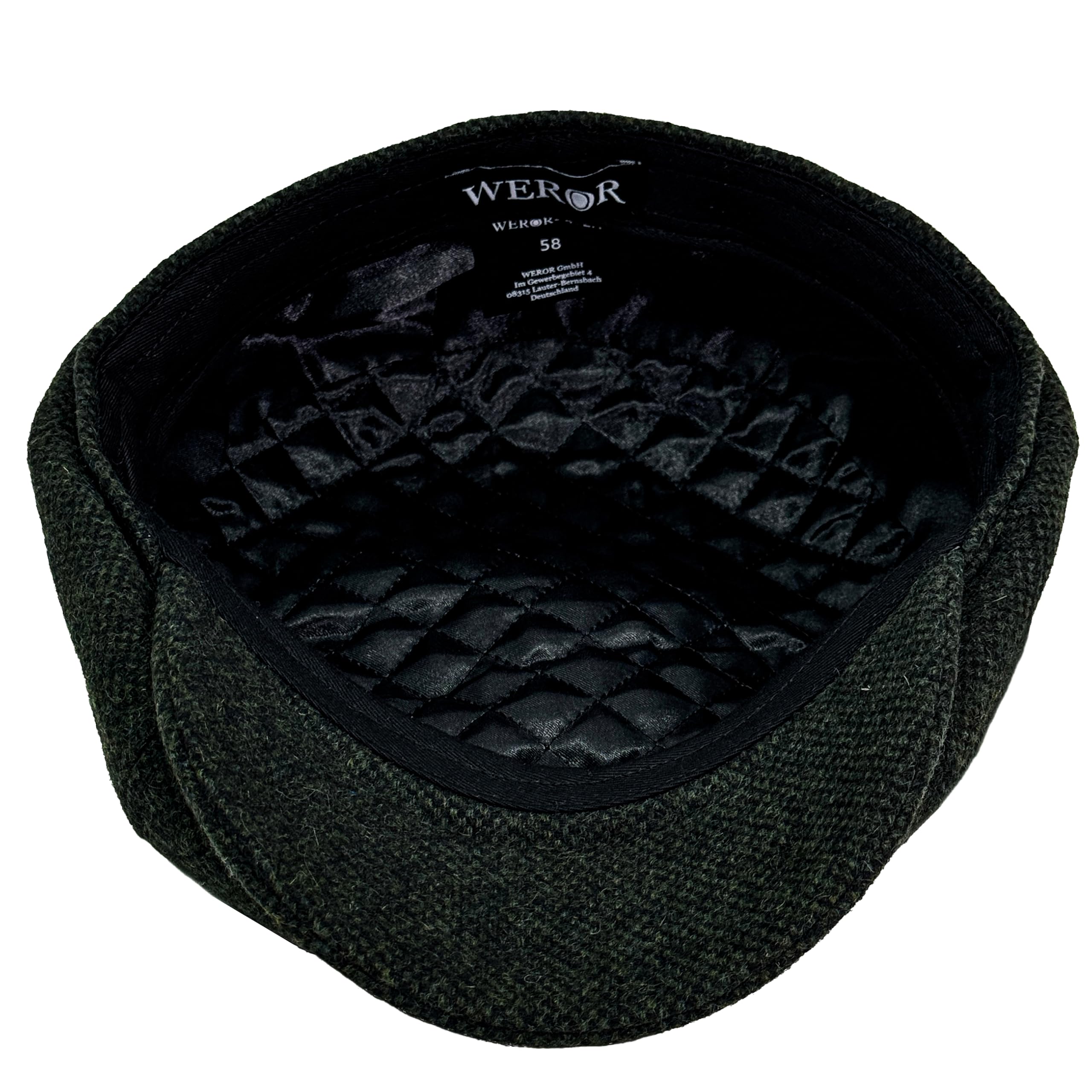 WEROR-432.1 - Gorra con visera para hombre (forro acolchado, 100% lana)