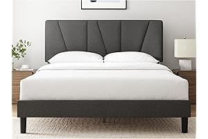 Zinus Maya Upholstered Bed Frame with Asymmetric Headboard