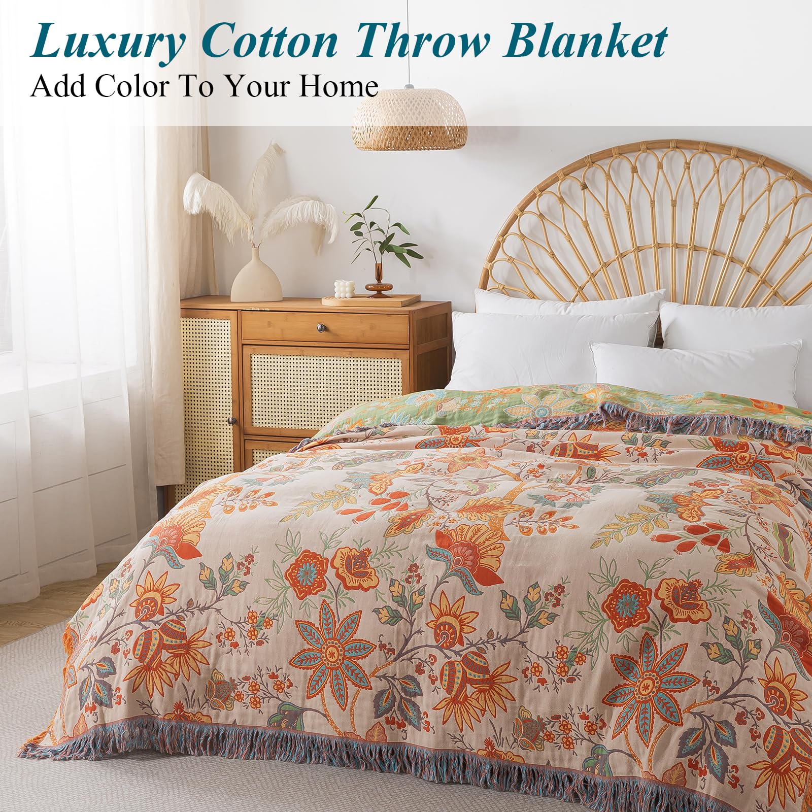 Boho Throw Blanket for Bed - Image 4