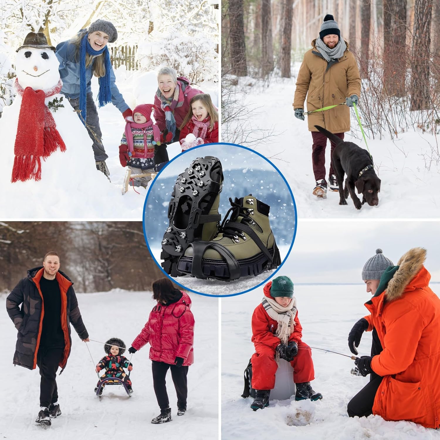 Ramponi Da Neve Rajvia - 11 Borchie In Acciaio Inox Antiscivolo Per Scarpe E Stivali Su Ghiaccio - Foto 8